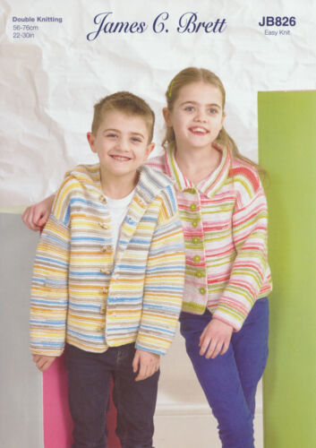 James C Brett JB826 Childs Hooded and Collared Cardigans - Double Knitting