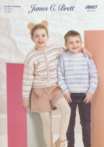 James C Brett JB827 Childs Cardigan and Sweater - Double Knitting