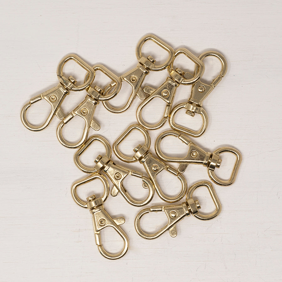 13mm Metal Snap Hooks Bright Brass