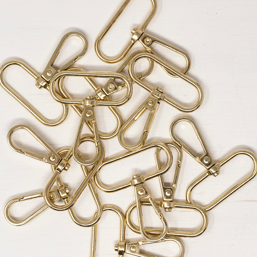 38mm Metal Snap Hooks Bright Brass