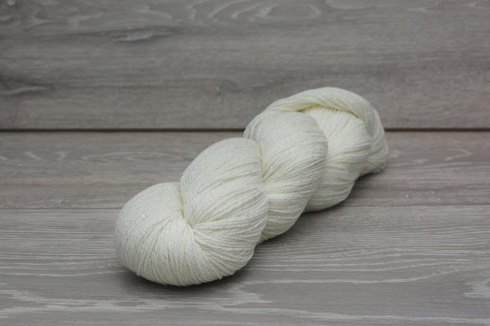 Undyed Deluxe Sock 4ply with Silver Lurex