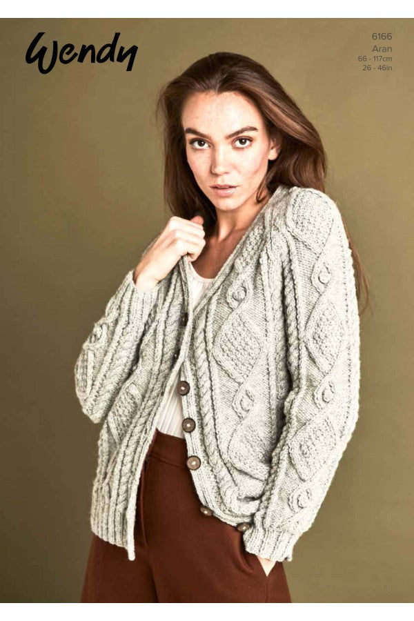 Wendy 6166 Knitting Pattern Aran