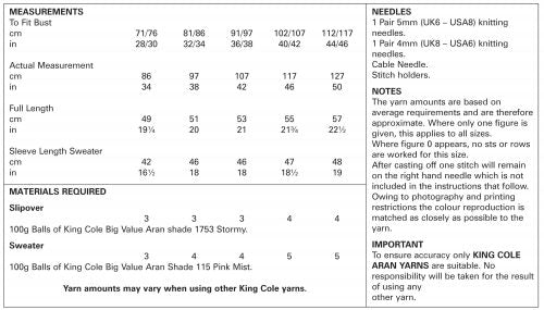 King Cole 4433 - Aran - Tank top and Sweater
