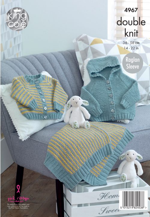 King Cole Hooded Jacket, Cardigan and Blanket Knitted DK 4967