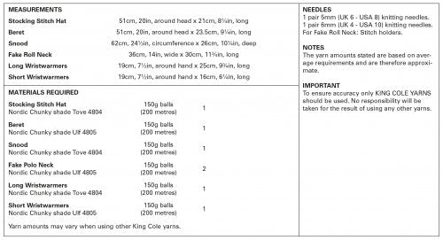 King Cole 5908 - Chunky - Accessories - Easy to Knit