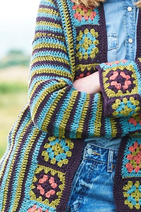 Stylecraft 9966 Crochet Granny motif Cardigans DK