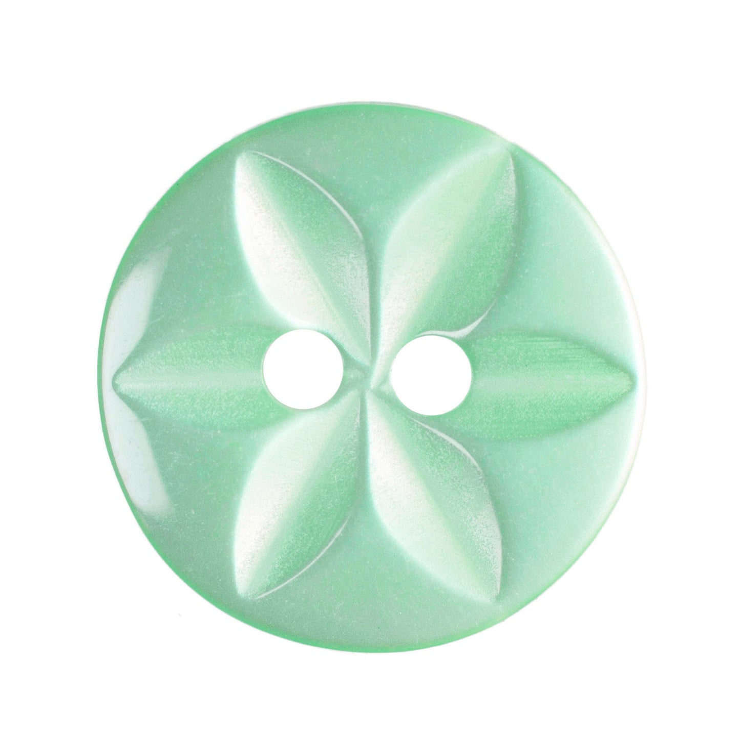 Star Poly Buttons - Green 14mm