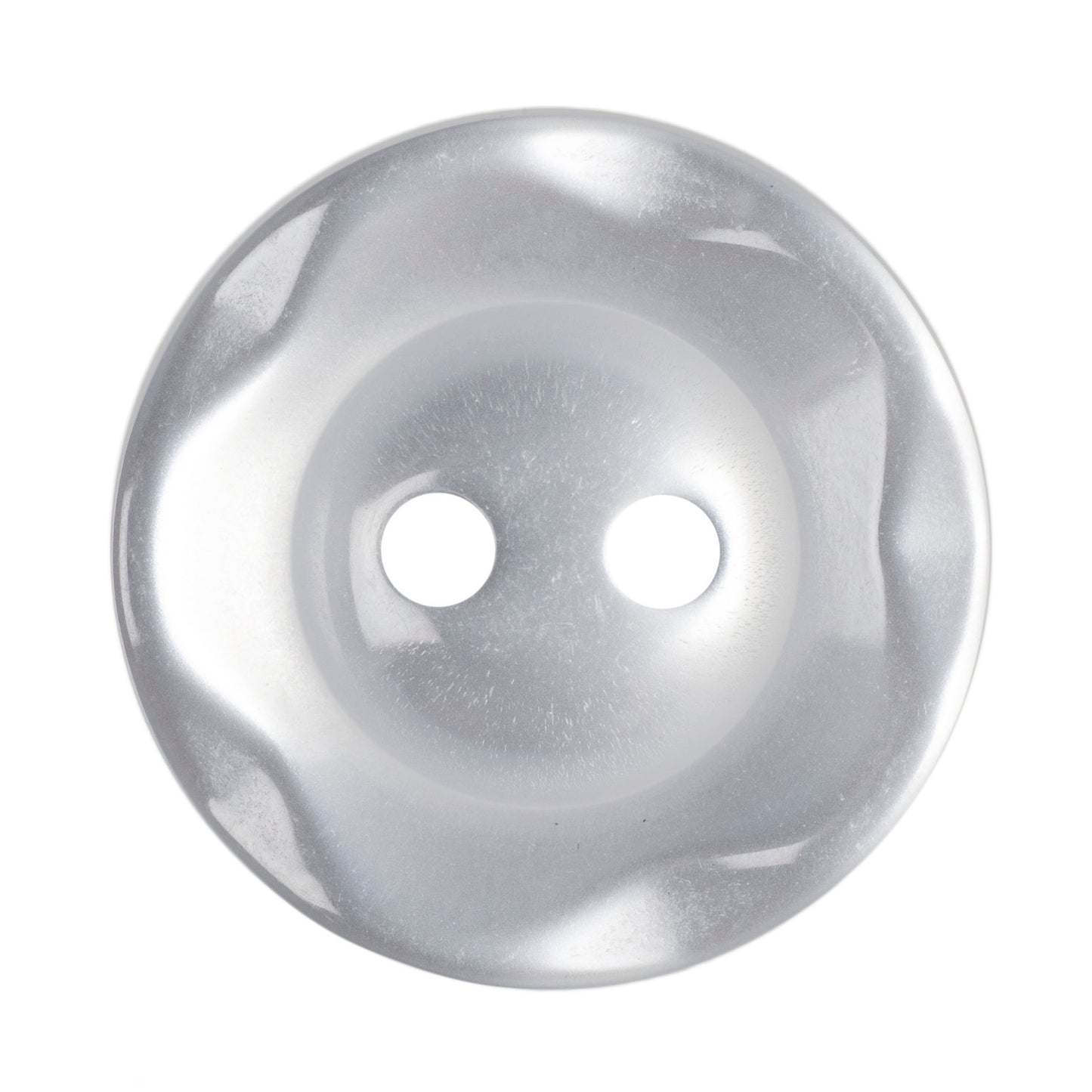 Scalloped Edge Button - White 16mm