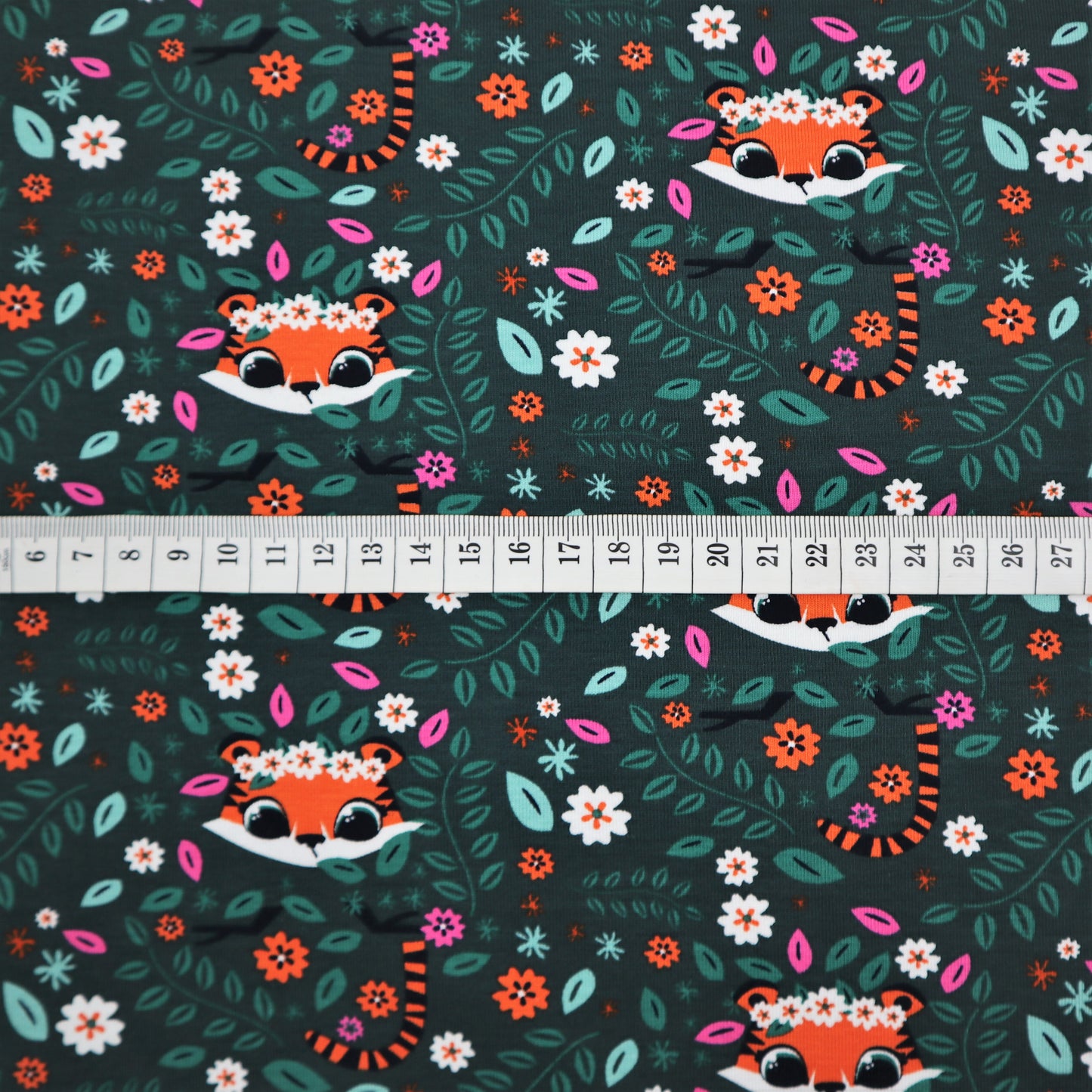 SALE Cotton Jersey in Peeping Tiger Print