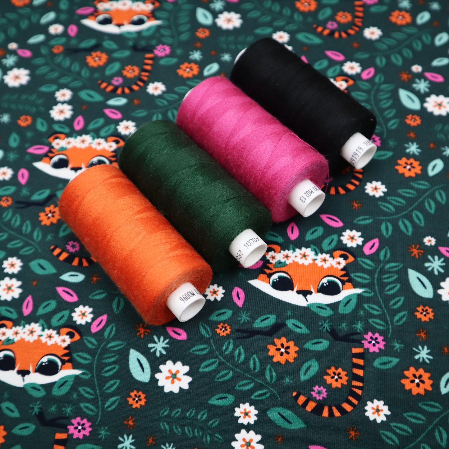 SALE Cotton Jersey in Peeping Tiger Print