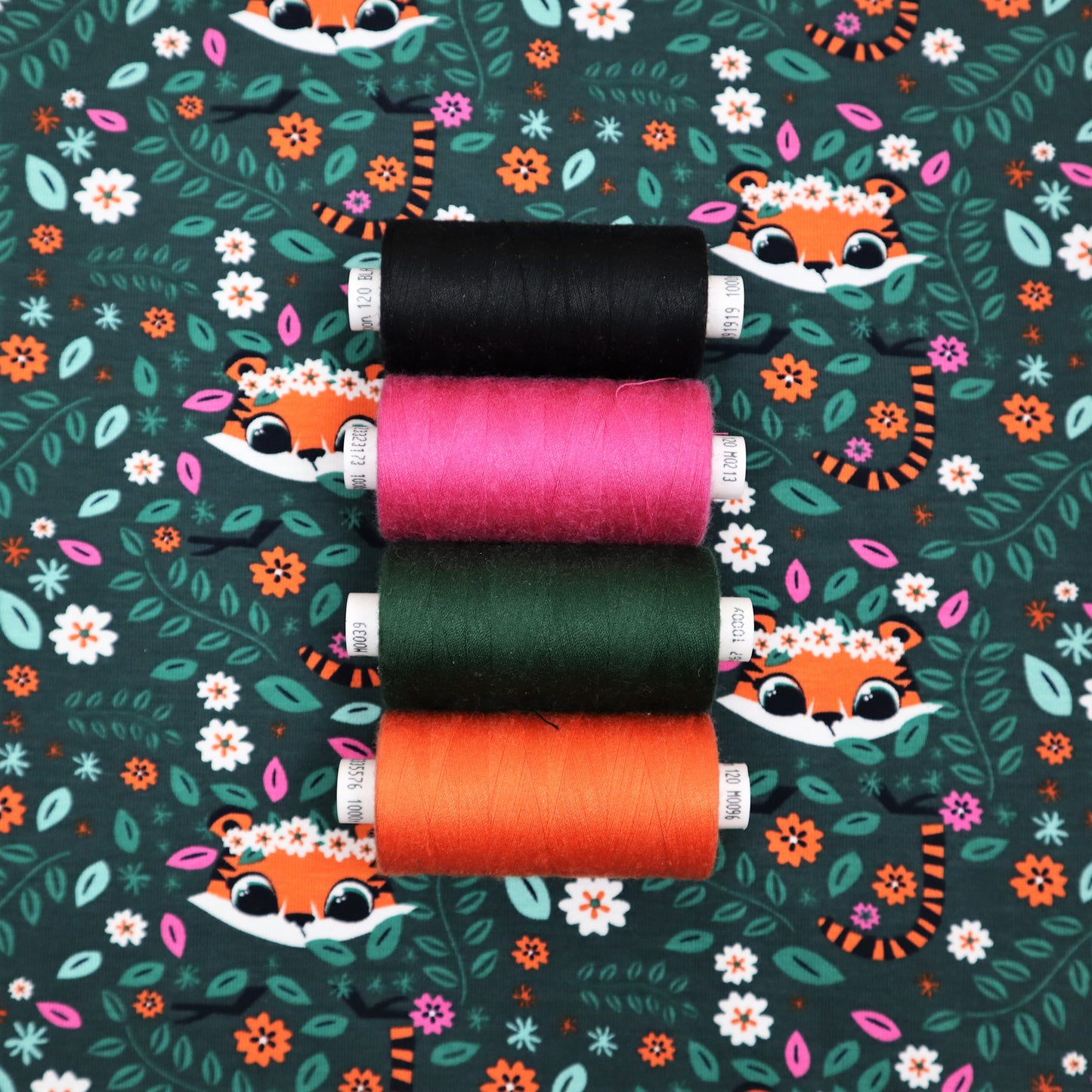 SALE Cotton Jersey in Peeping Tiger Print