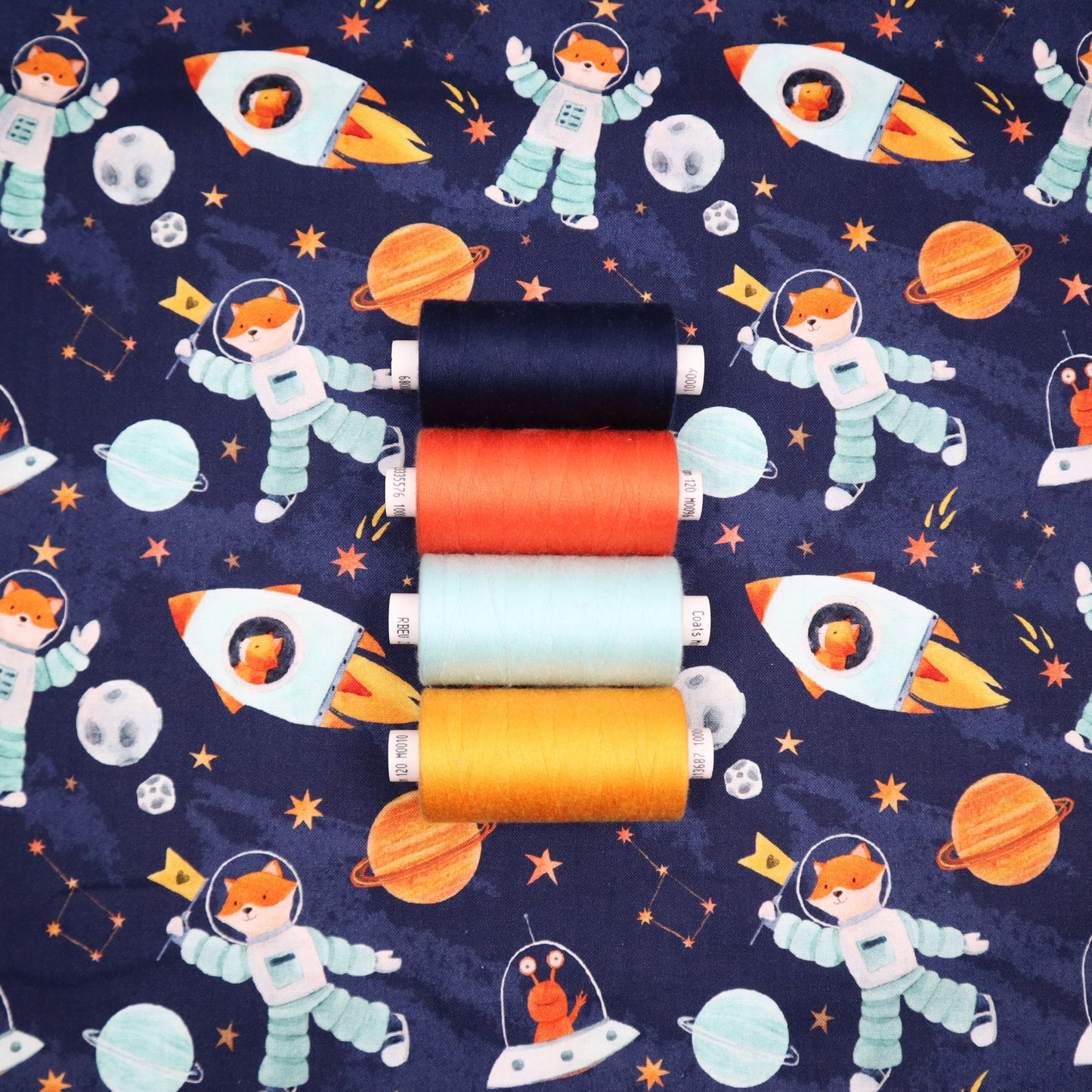 100% Cotton in Space Print