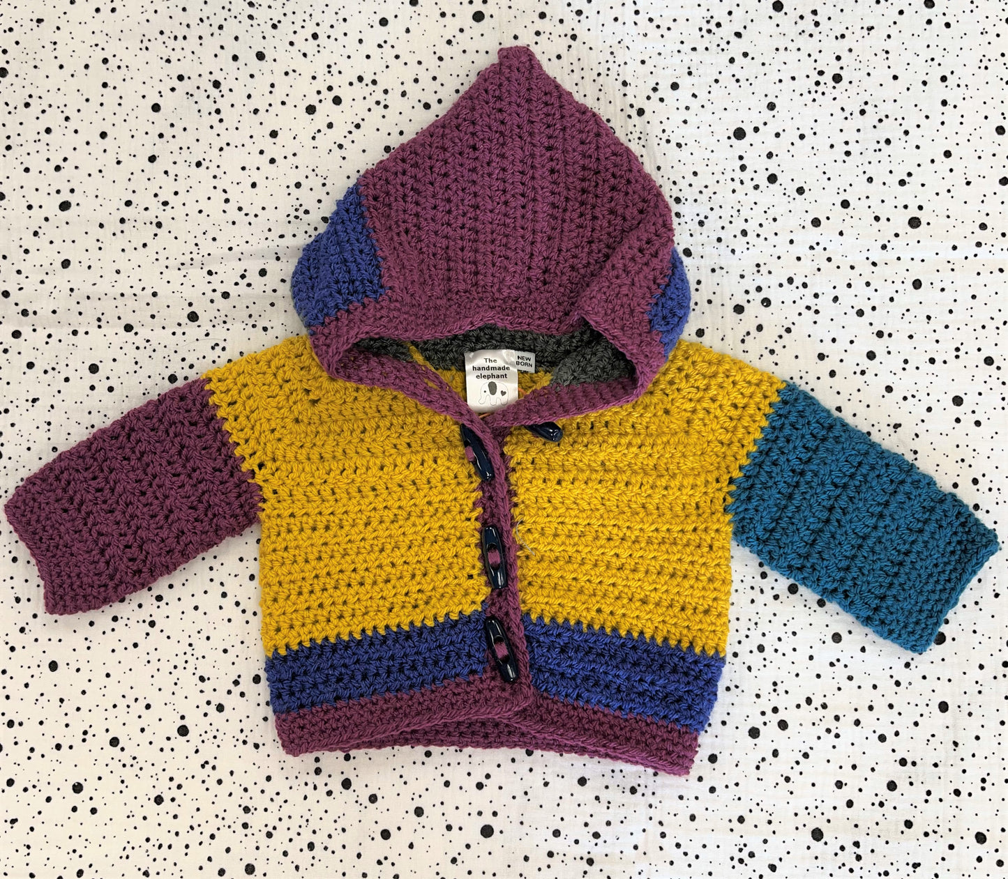 Hand Crochet Hooded Jacket Age Newborn