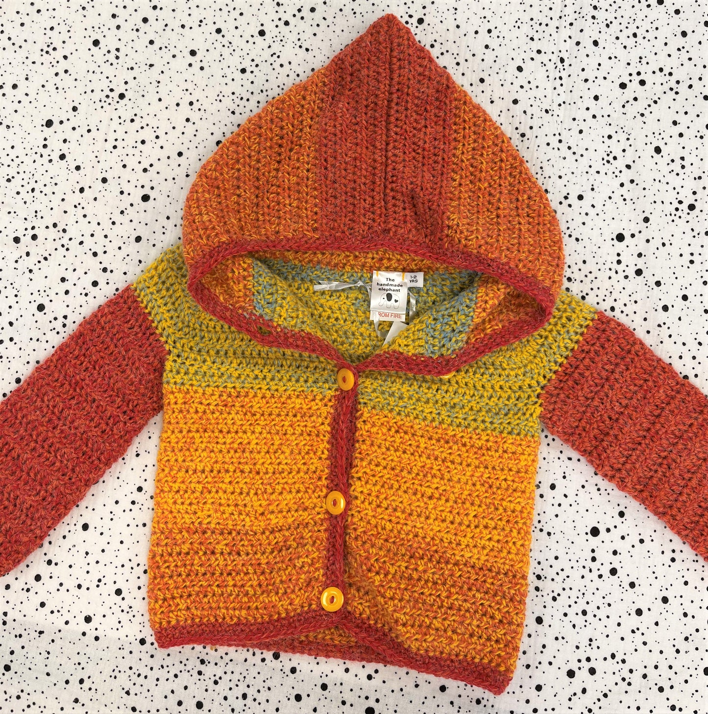 Hand Crochet Hooded Jacket Age 1-2 Years