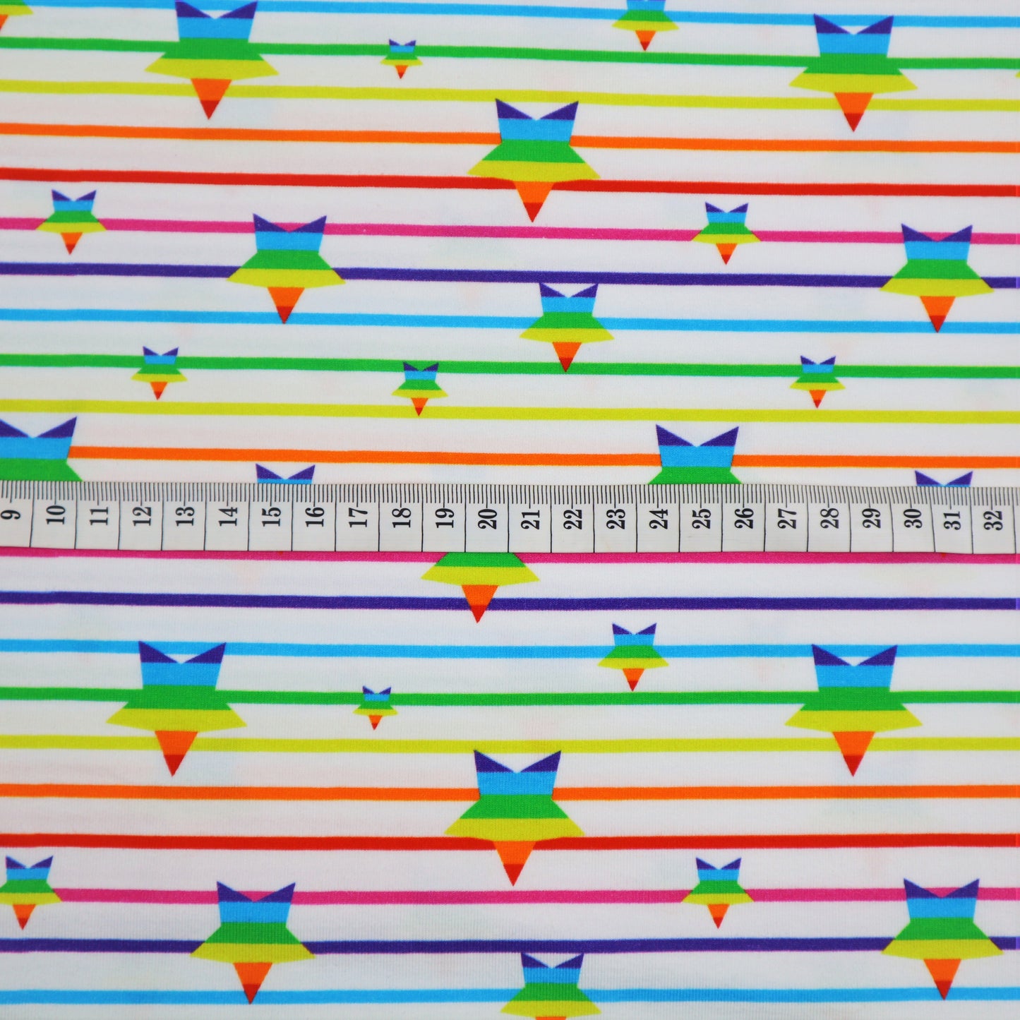 SALE Cotton Jersey in Rainbow Star and Stripes