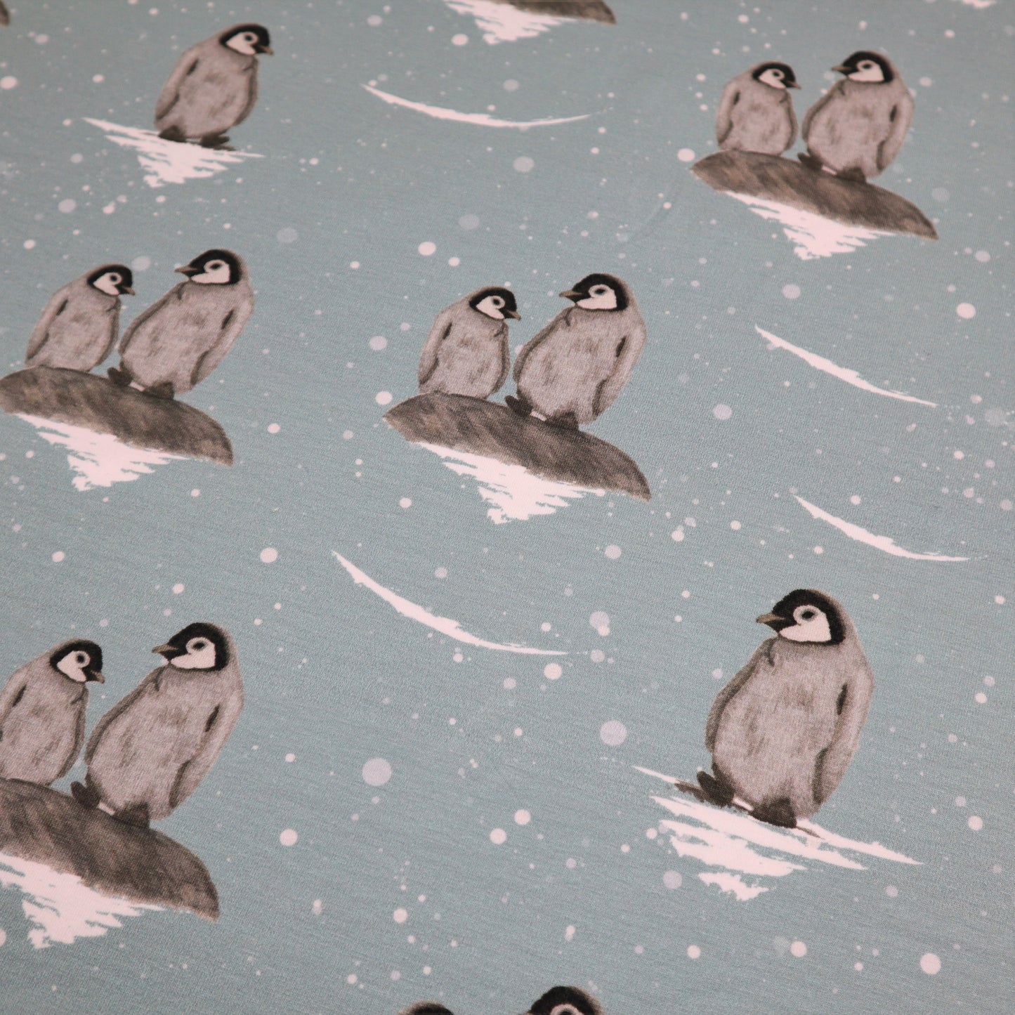 SALE Organic Cotton Jersey in Penguin Print