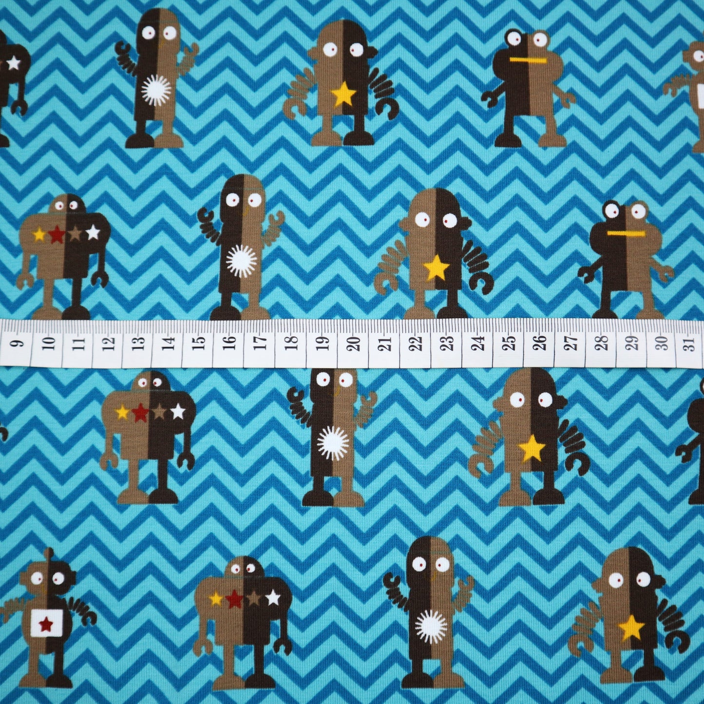 SALE Cotton Jersey in Robots to the Rescue Print
