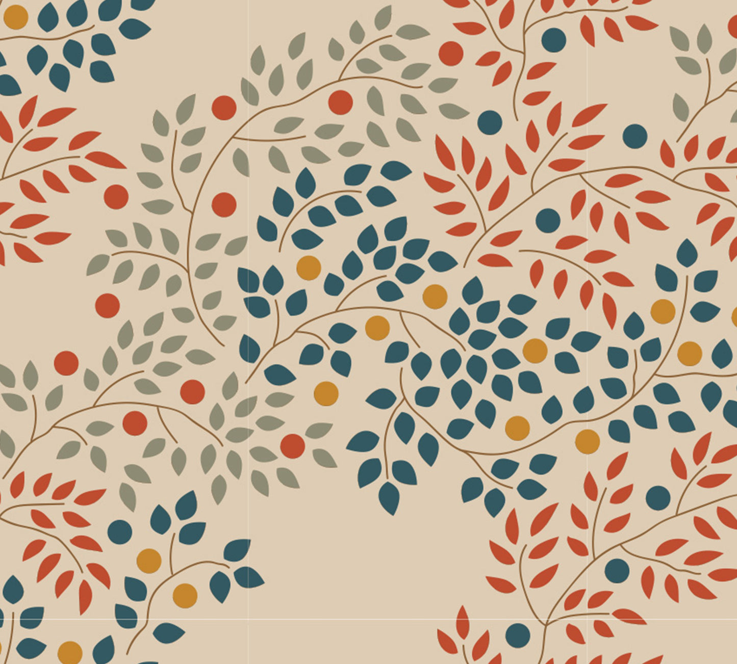 100% Cotton by TILDA Hometown - Berrytangle - Rust