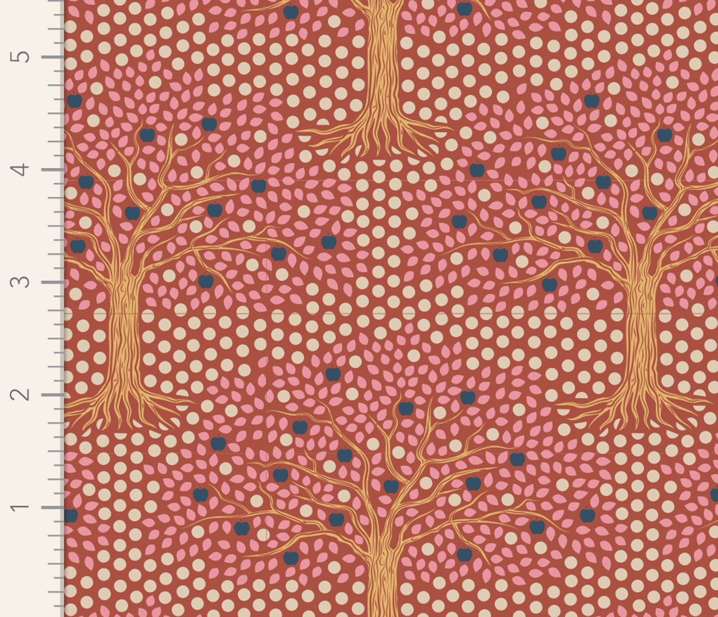 100% Cotton by TILDA Hometown - Applegarden - Rust