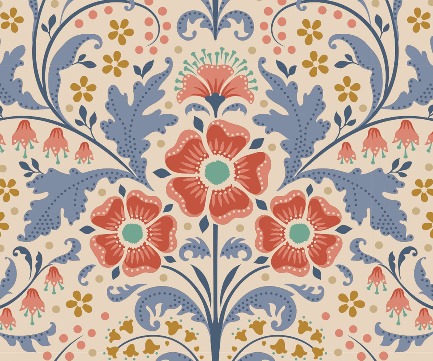 100% Cotton by TILDA Hometown - Elanora - Blue