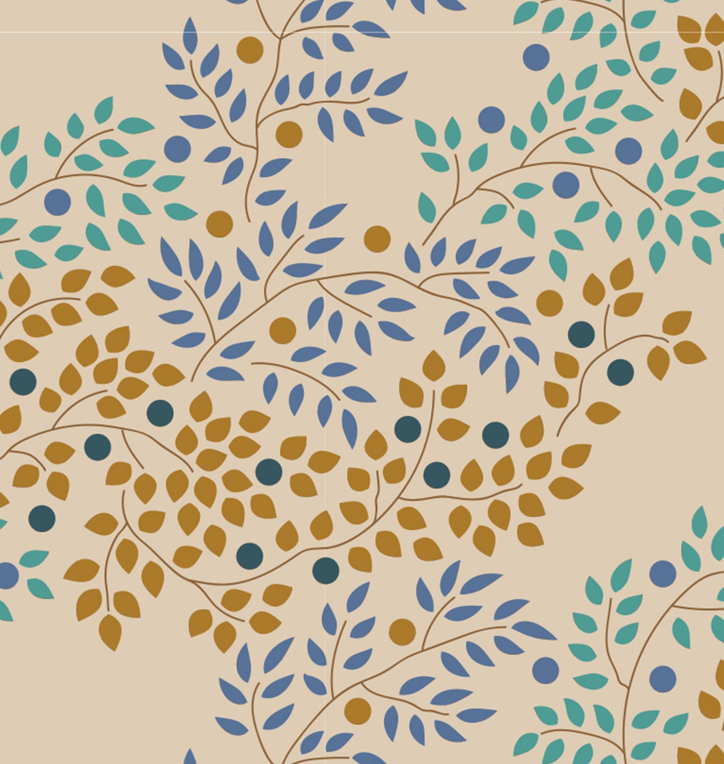 100% Cotton by TILDA Hometown - Berrytangle - Blue