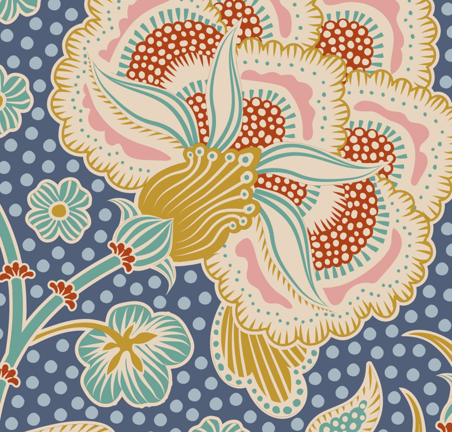 100% Cotton by TILDA Hometown - Eden - Blue