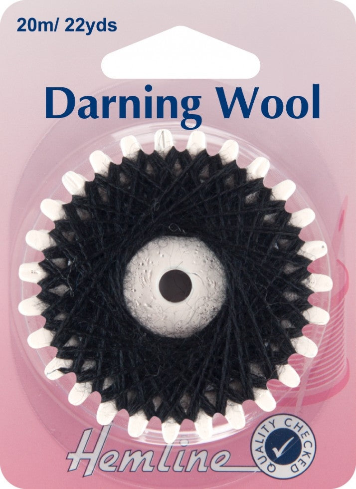 Hemline Darning Wool Black
