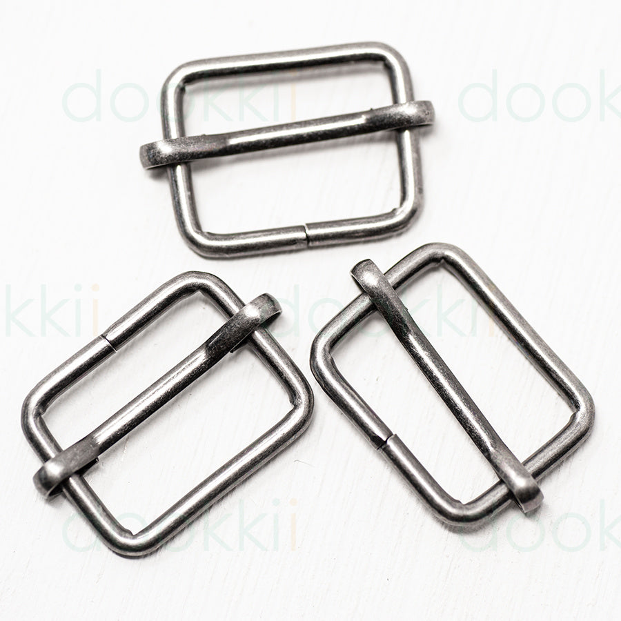 25mm Metal Strap Slider Adjuster Antique silver
