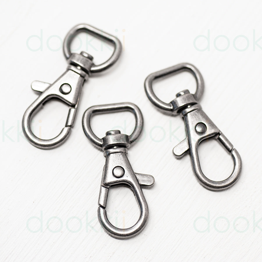 13mm Metal Snap Hooks Antique Silver
