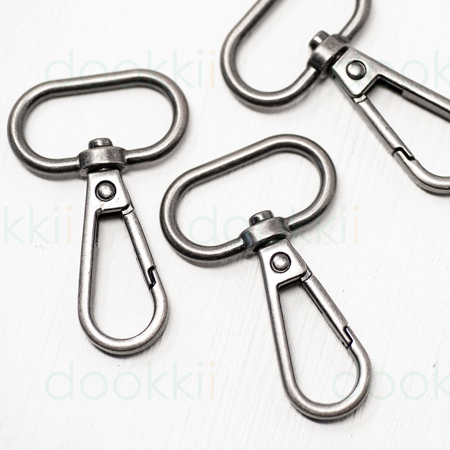 25mm Metal Snap Hooks Antique Silver