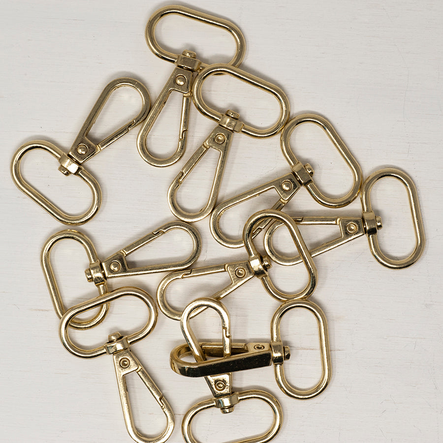 25mm Metal Snap Hooks Bright Brass