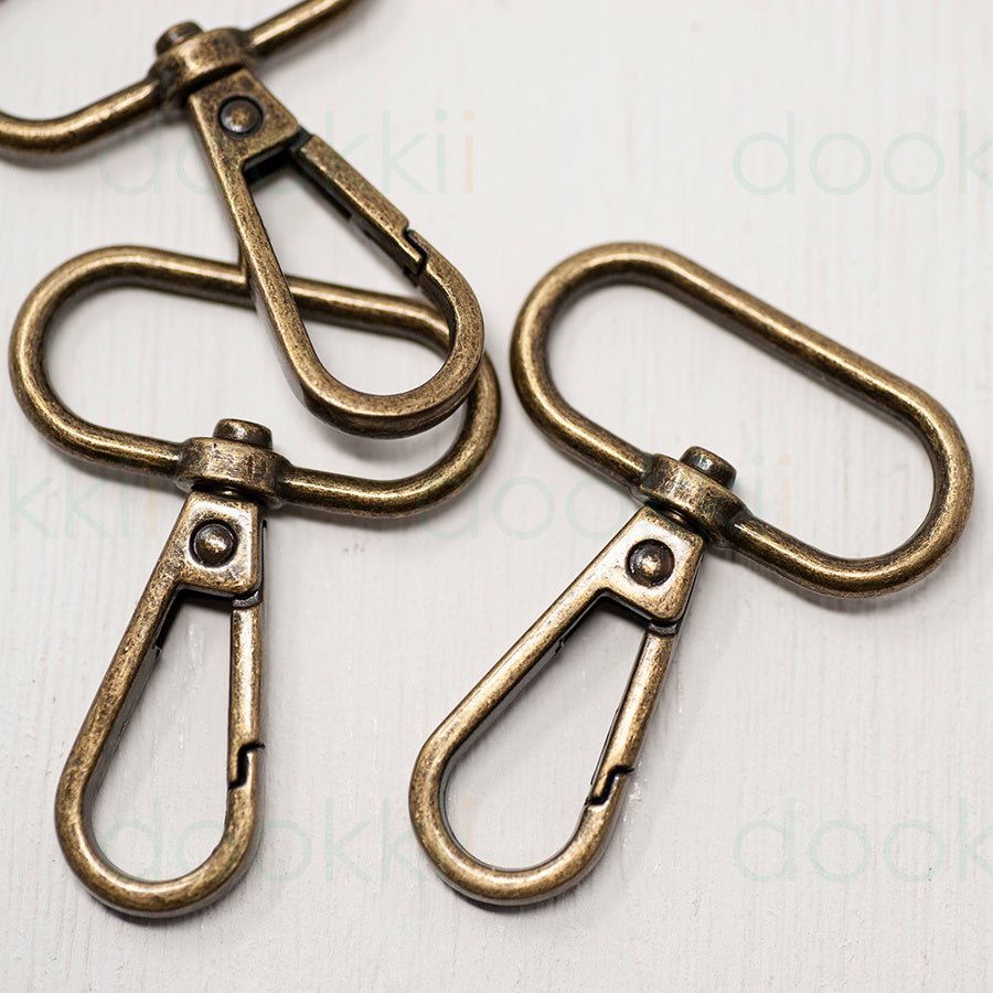 32mm Metal Snap Hooks Antique Brass