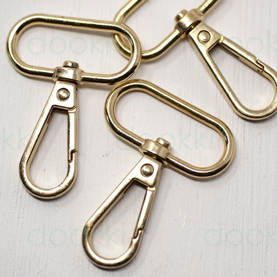 32mm Metal Snap Hooks Bright Brass