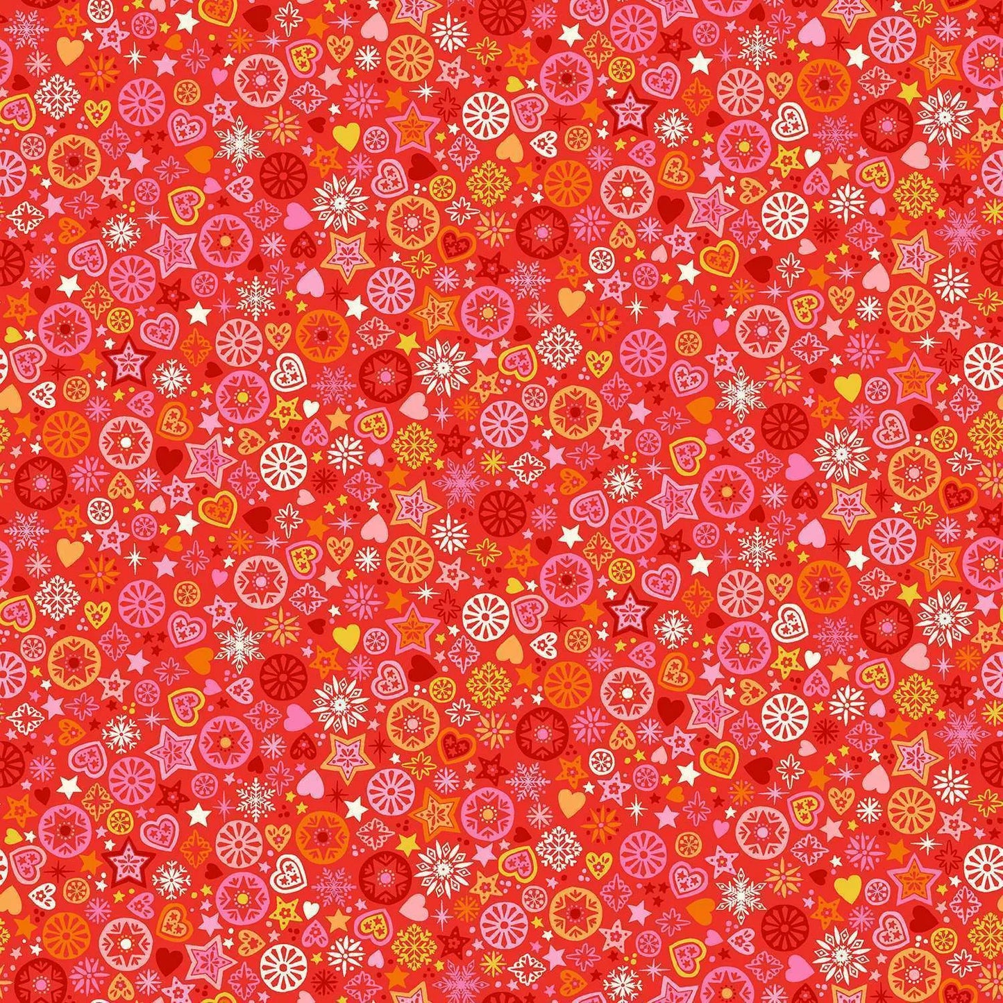 100% Cotton Check Brights Motif Red From Makower