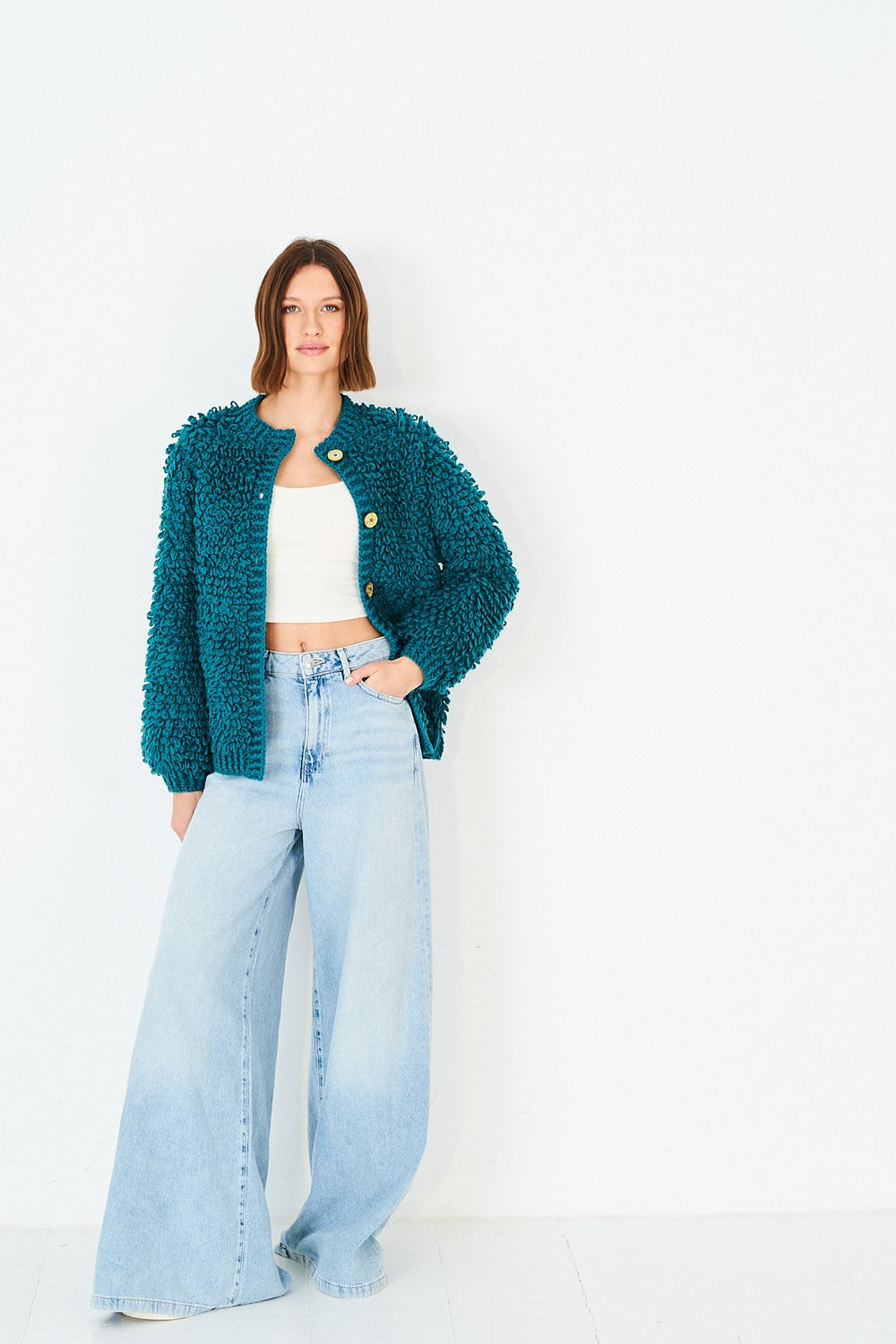 Stylecraft Crochet Pattern Chunky Ladies Loopy Cardigan and Snood 10215