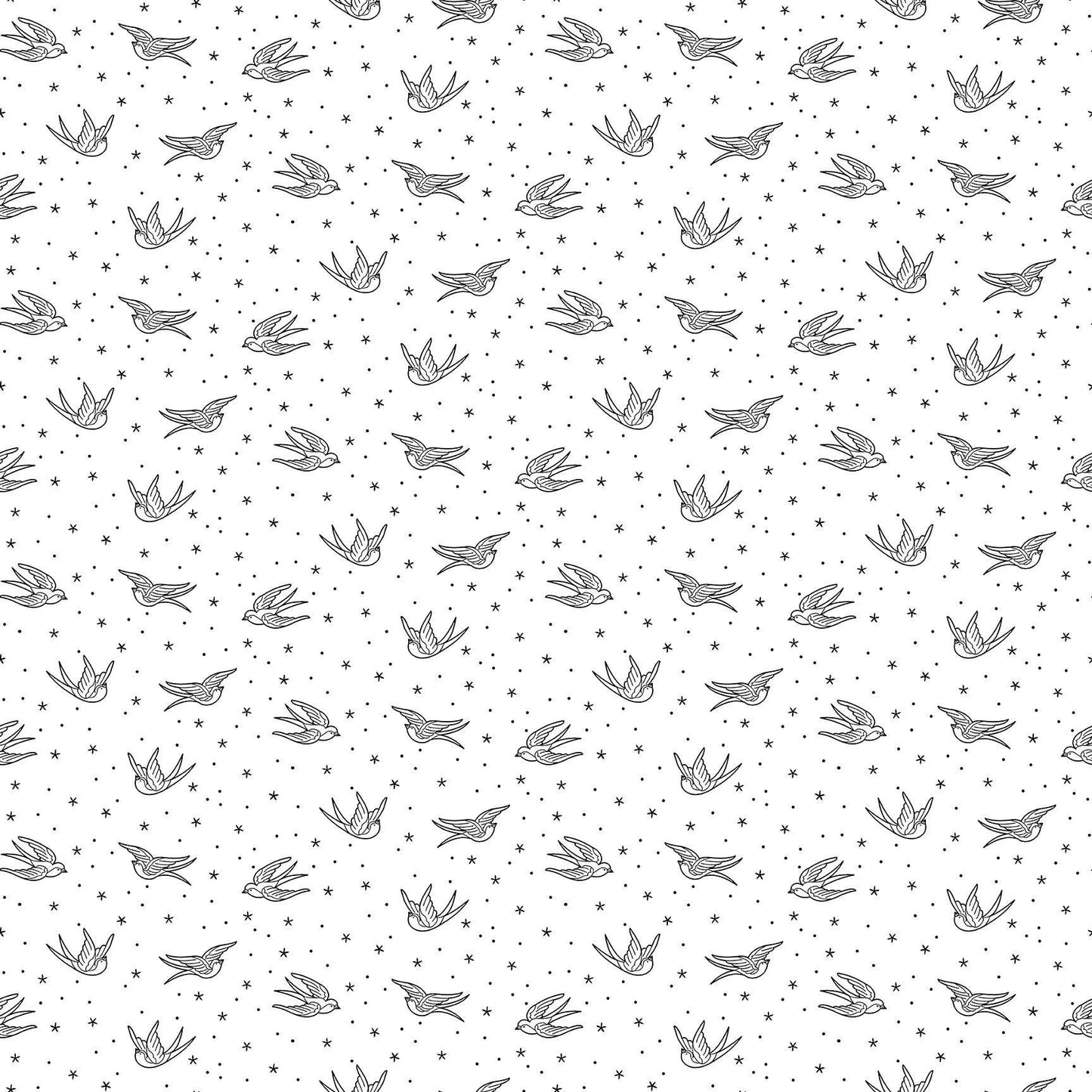 100% Cotton Perfect Day- Swallows By Libs Elliot - Andover/Makower