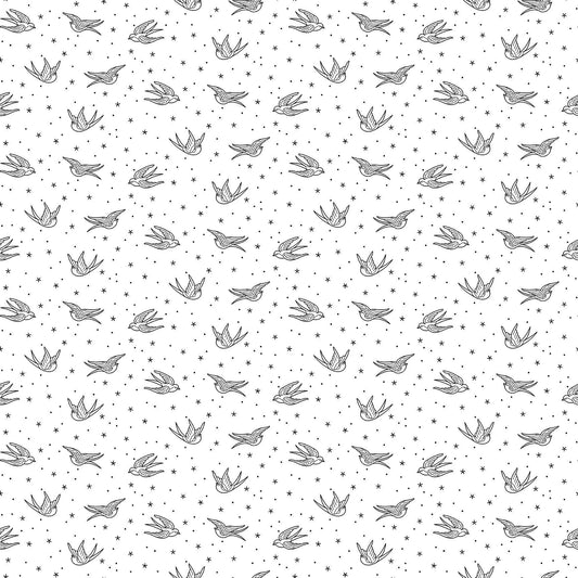 100% Cotton Perfect Day- Swallows By Libs Elliot - Andover/Makower