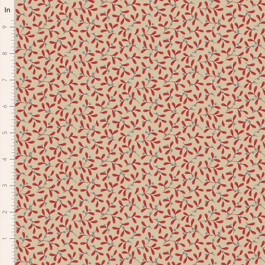 100% Cotton  by TILDA Misteltoe - Red