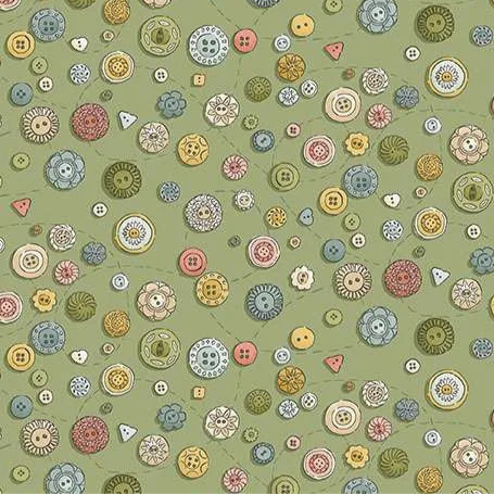 100% Cotton Atelier - Buttons - Green - Sewing Essentials