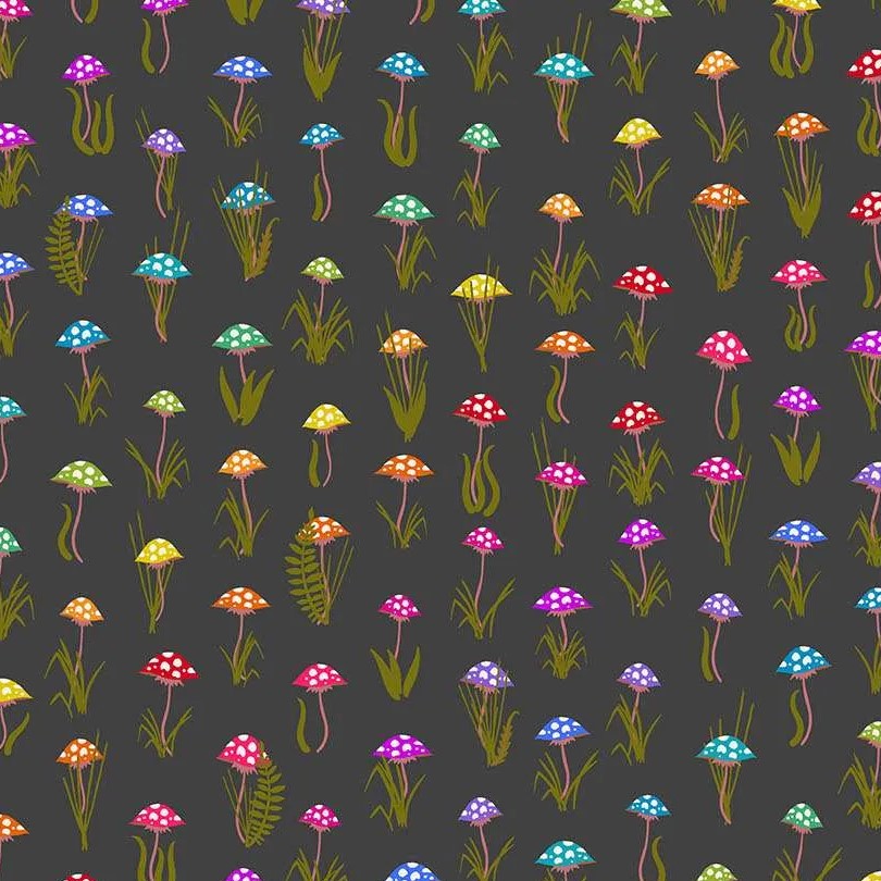 100% Cotton Mushroom - Night By Makower