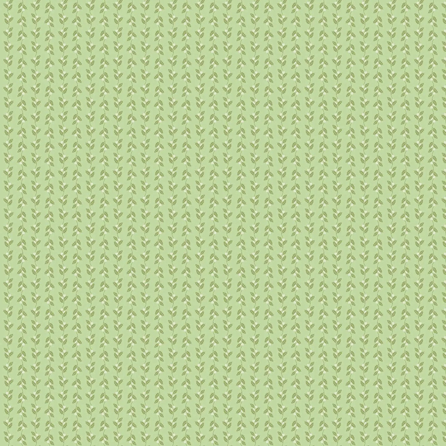 100% Cotton  Holly Vine -Green - Sugarberry by Makower