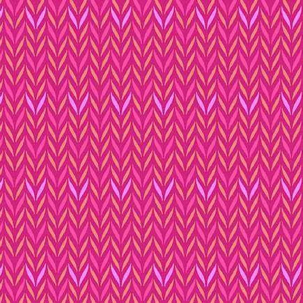 100% Cotton Leafy - Carnation - Mollys magic by Sarah Maxwell