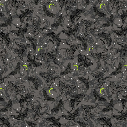 100% Cotton  Phantasm by Libs Elliott  Mystic Moths – Raven