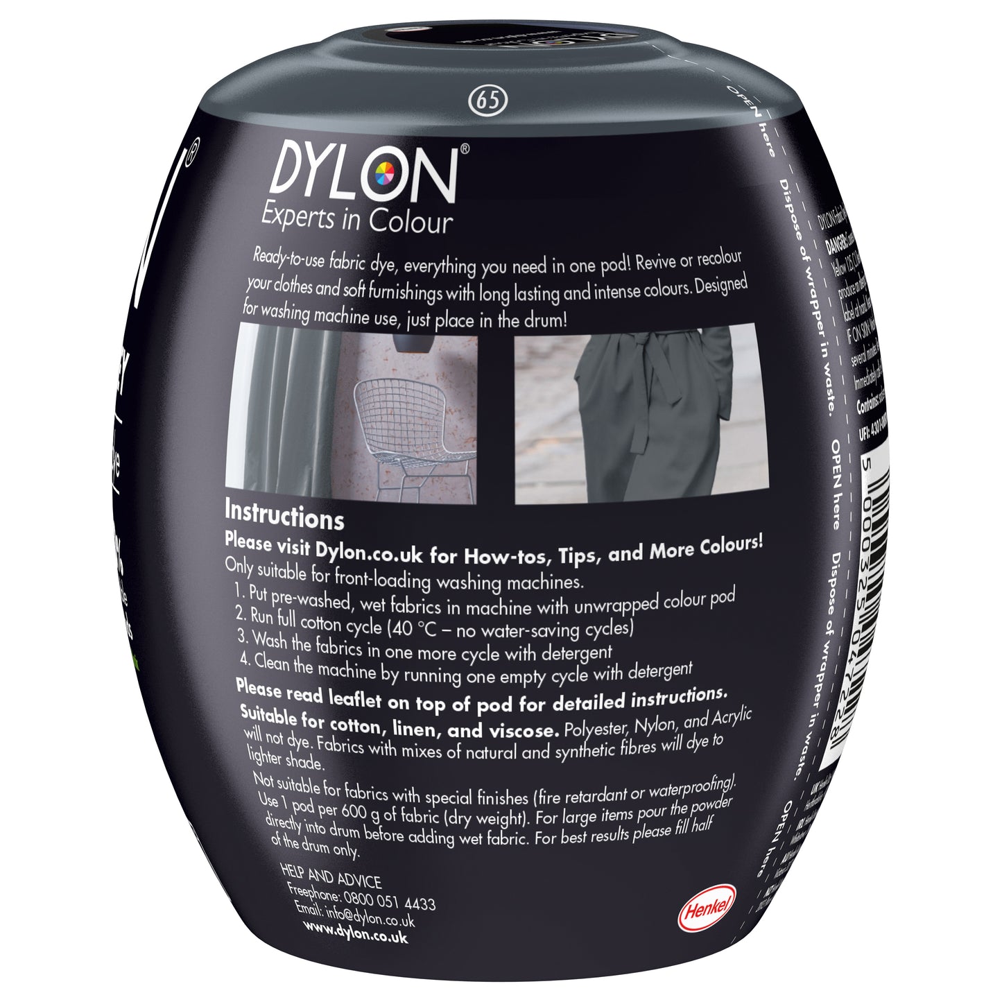 Dylon Machine Dye Pod - Smoke Grey 65