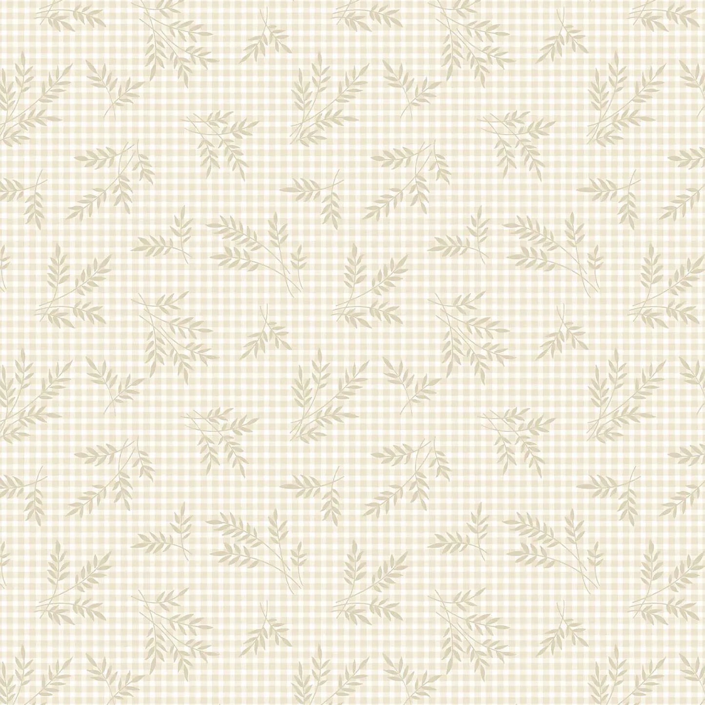 100% Cotton Wheat Gingham Ivory By Makower