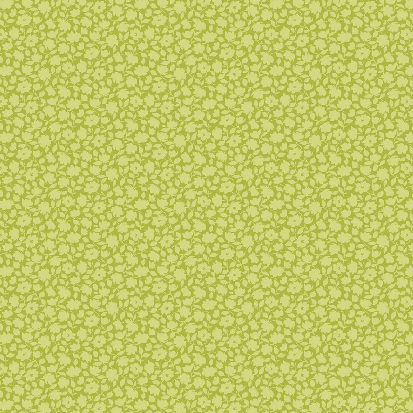 100% Cotton Silhouette Bright Green By Makower