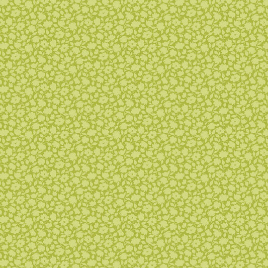 100% Cotton Silhouette Bright Green By Makower
