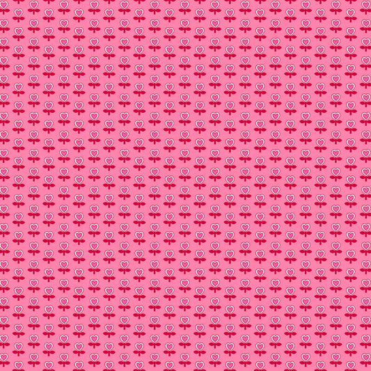 100% Cotton Love Blooms - Pink By Makower