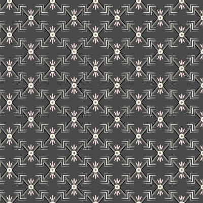 100% Cotton Tangents Blanket - Black By Makower