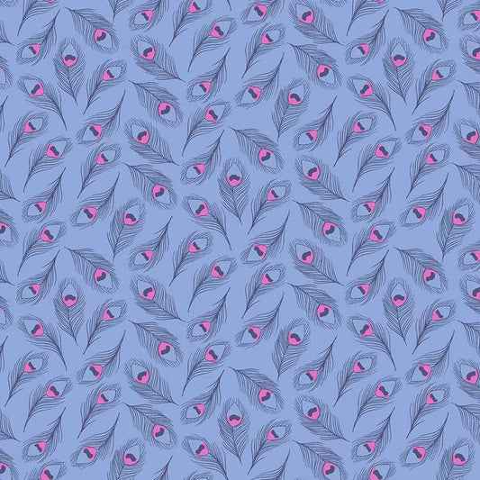 100% Cotton  - Enchanted Peacock - Cornflower by Makower